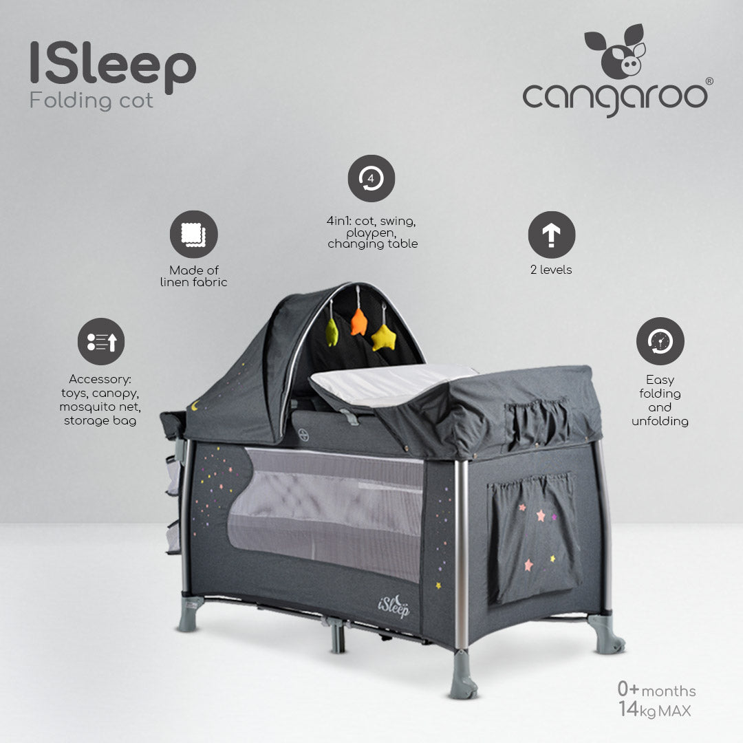 Детска кошара ISleep сив